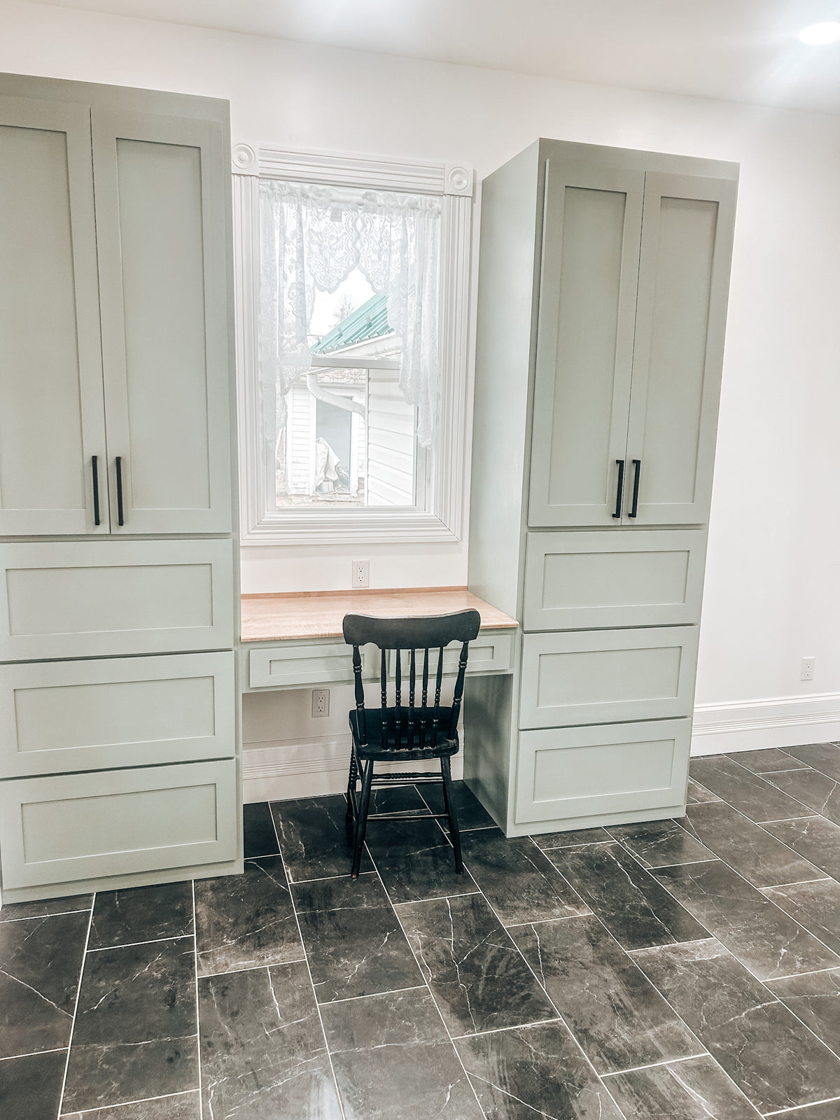 File cabinets with center desk