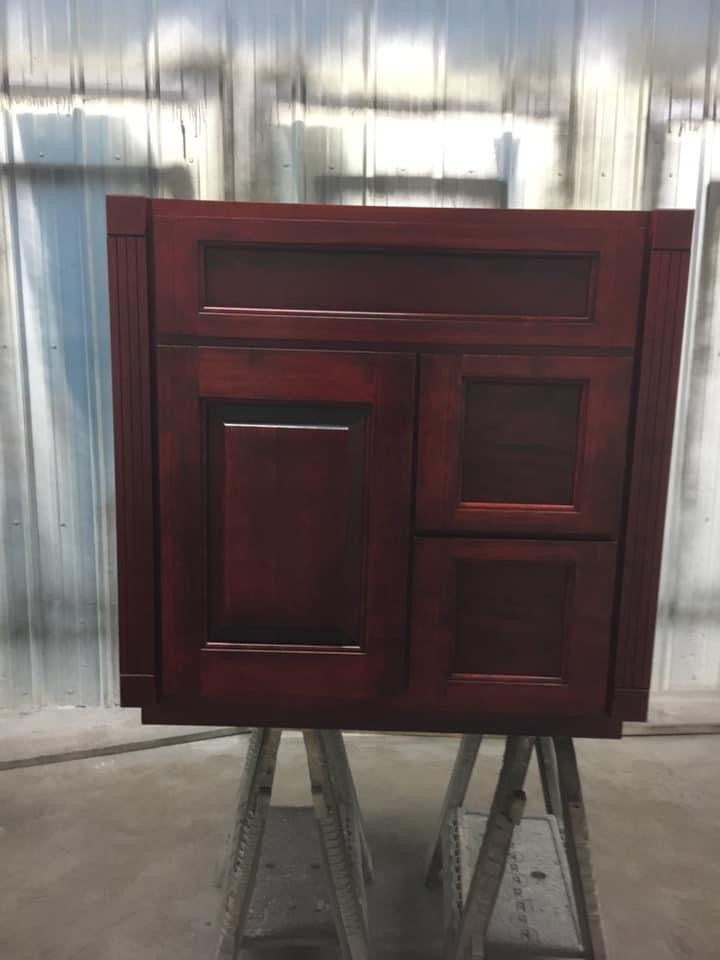 Dark Red Mahogany Vanity