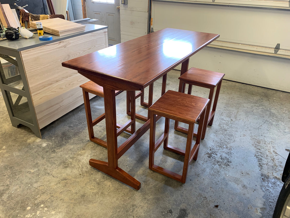 Small Cherry Table with Stools