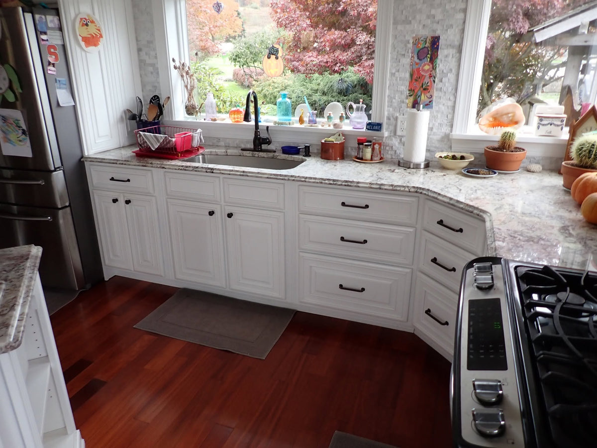 Pure White Kitchen with Victorian mitered doors
