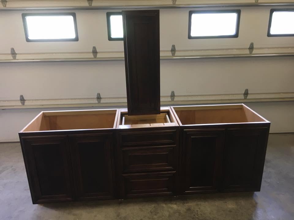 Russet maple vanity