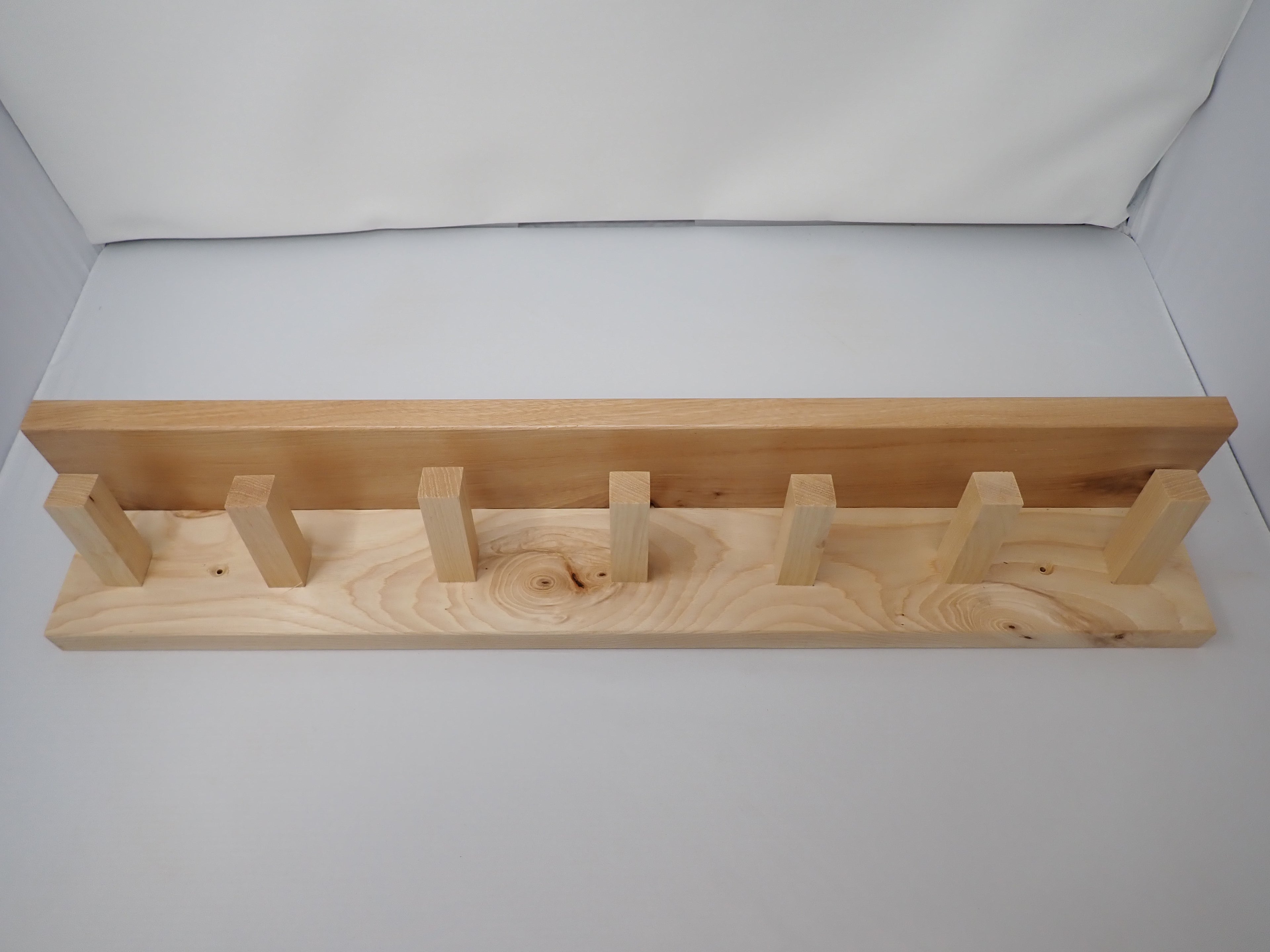Rustic Hickory Hanging Peg Shelf