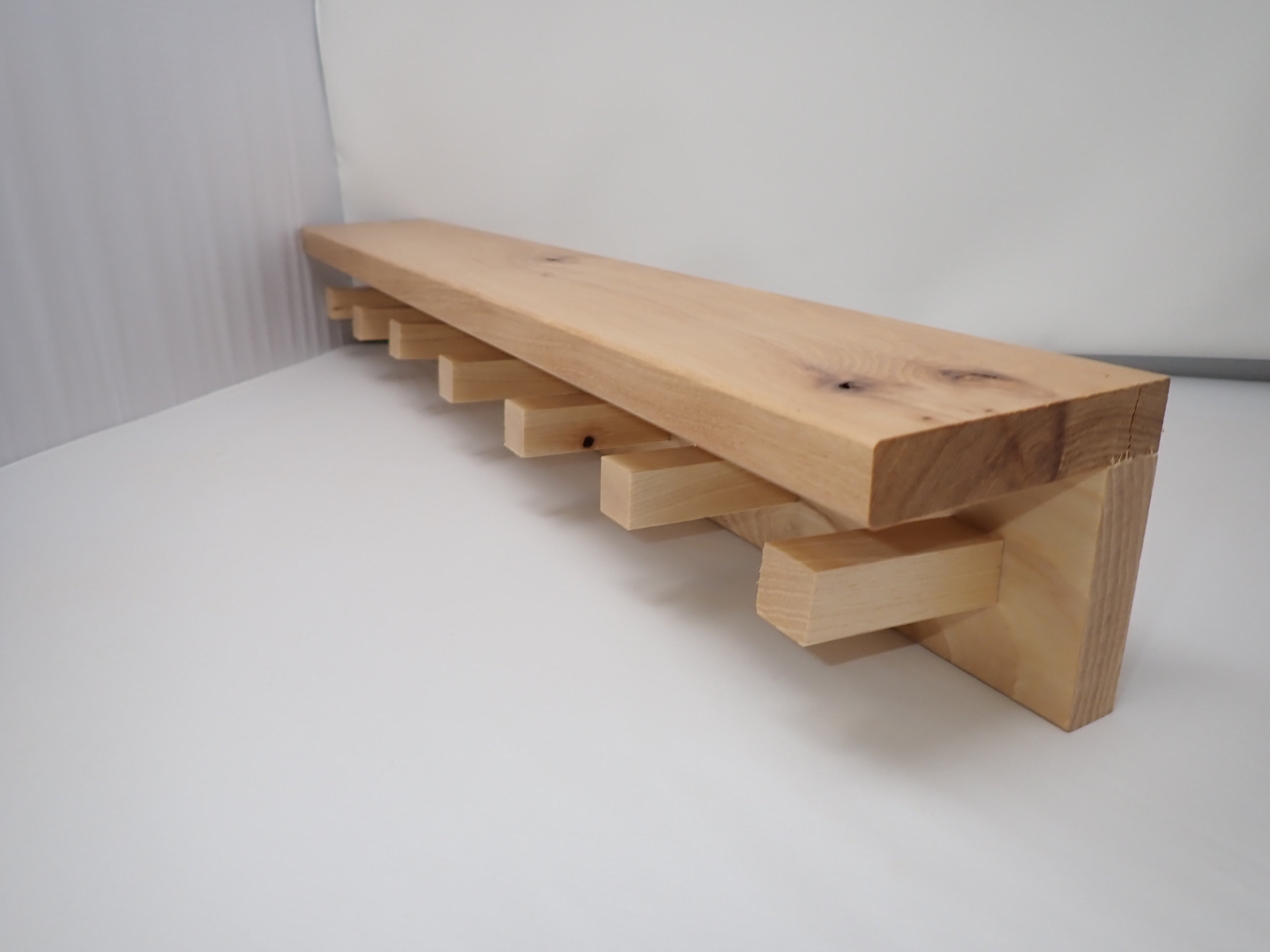 Rustic Hickory Hanging Peg Shelf