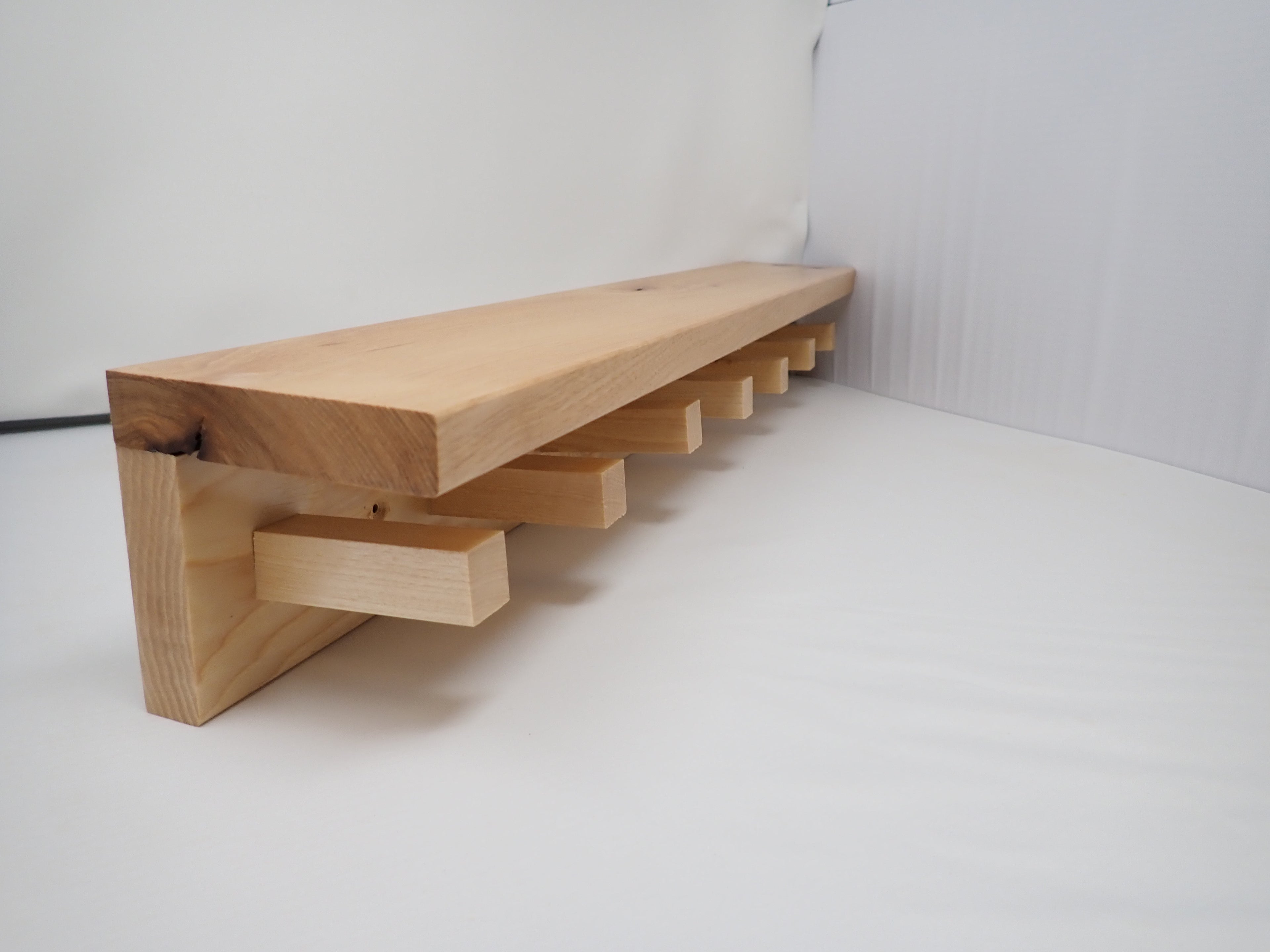 Rustic Hickory Hanging Peg Shelf