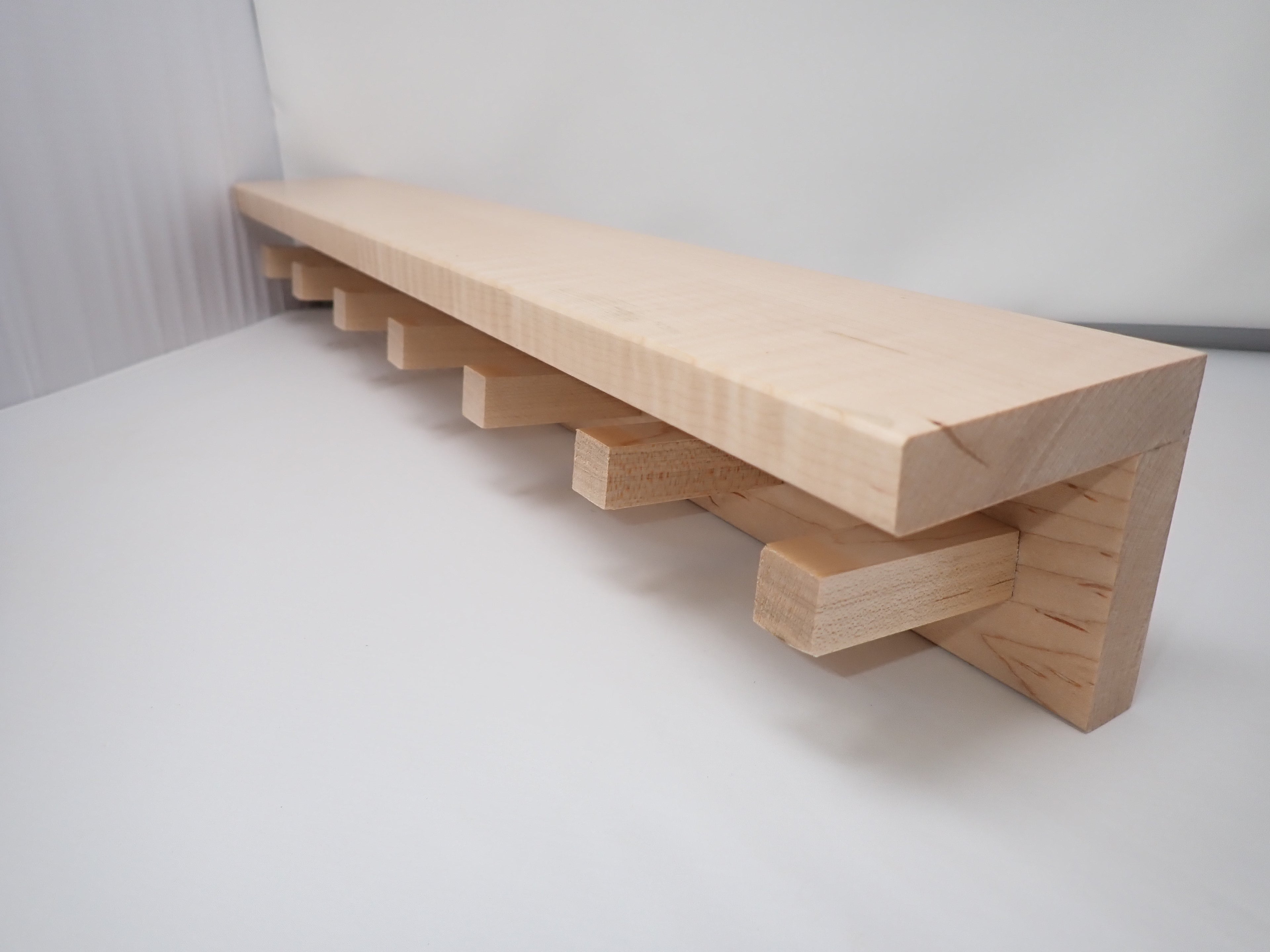 Curly Maple Hanging Peg Shelf