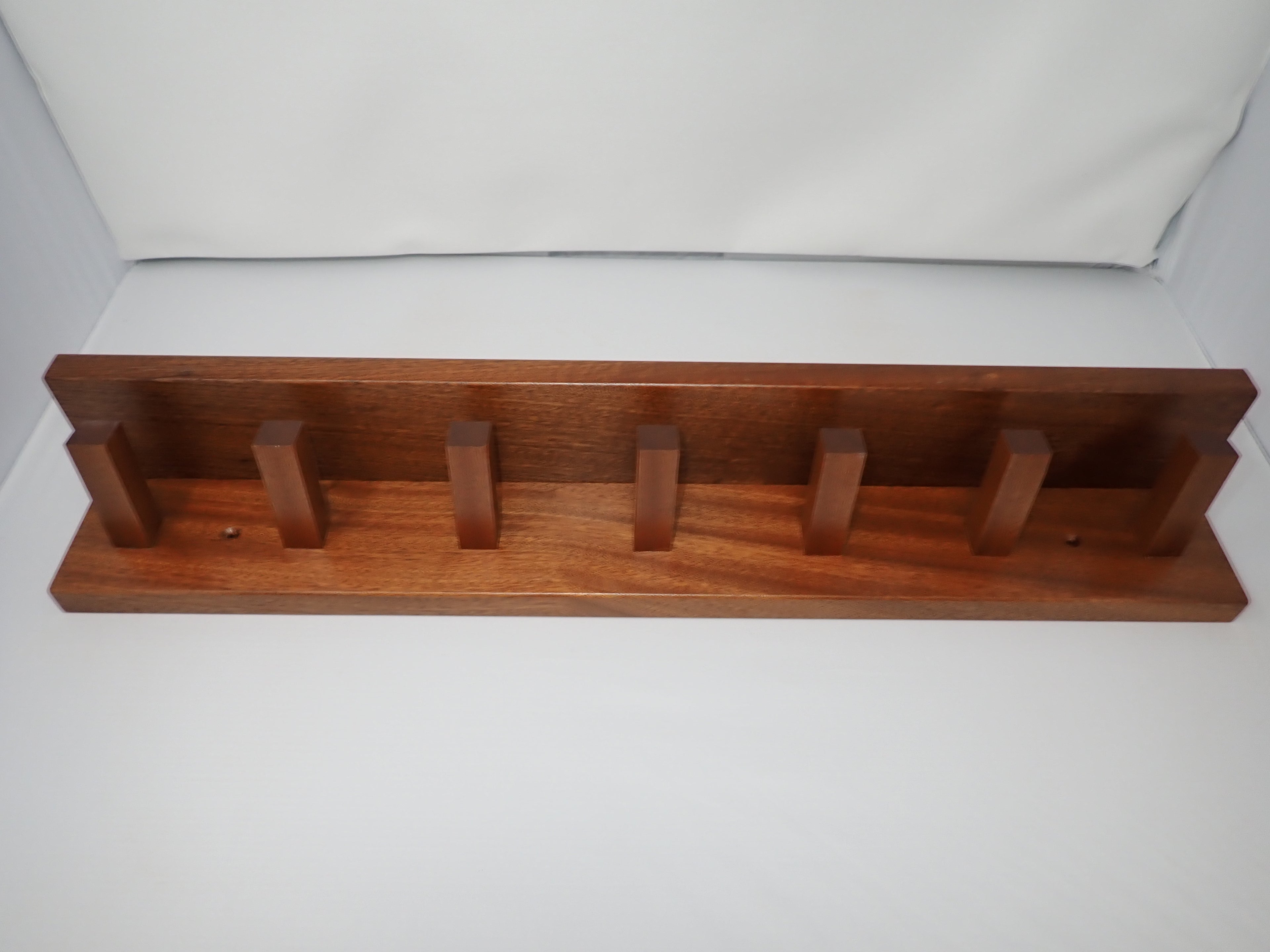 Ribbon Sawn Sapele Hanging Peg Shelf