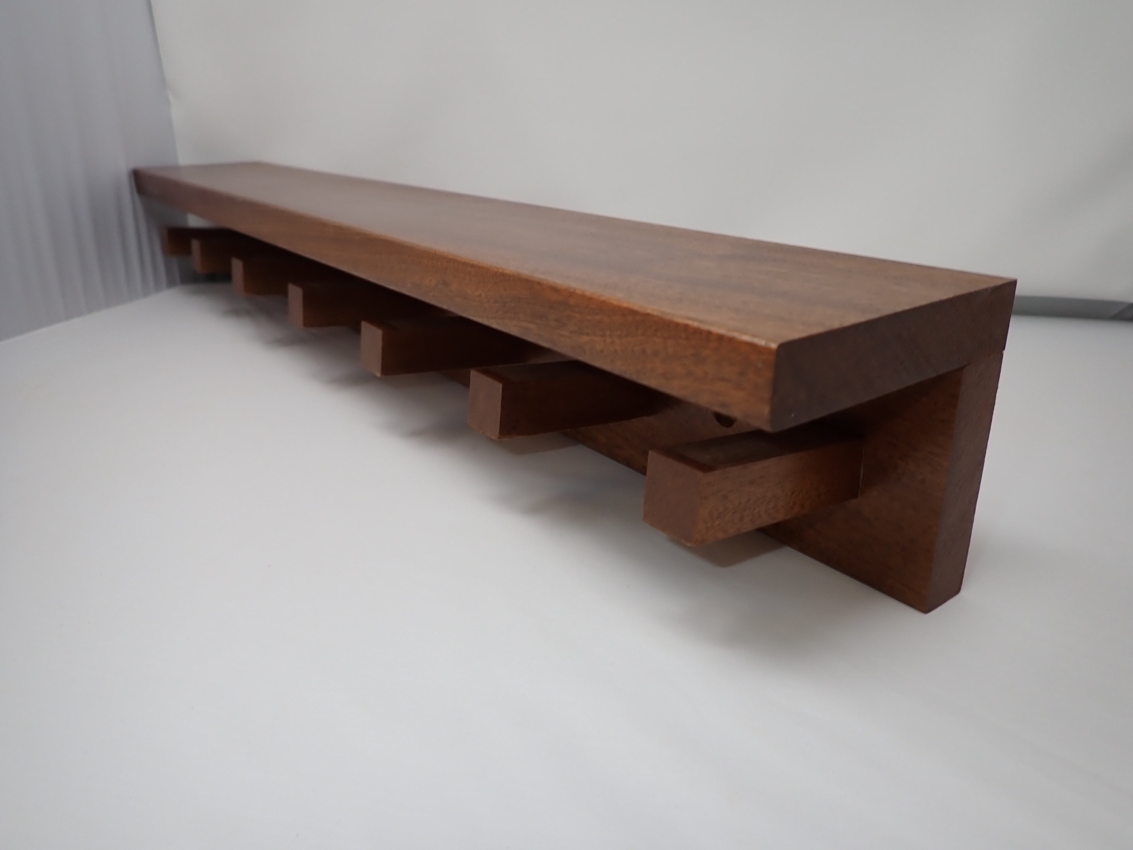 Ribbon Sawn Sapele Hanging Peg Shelf