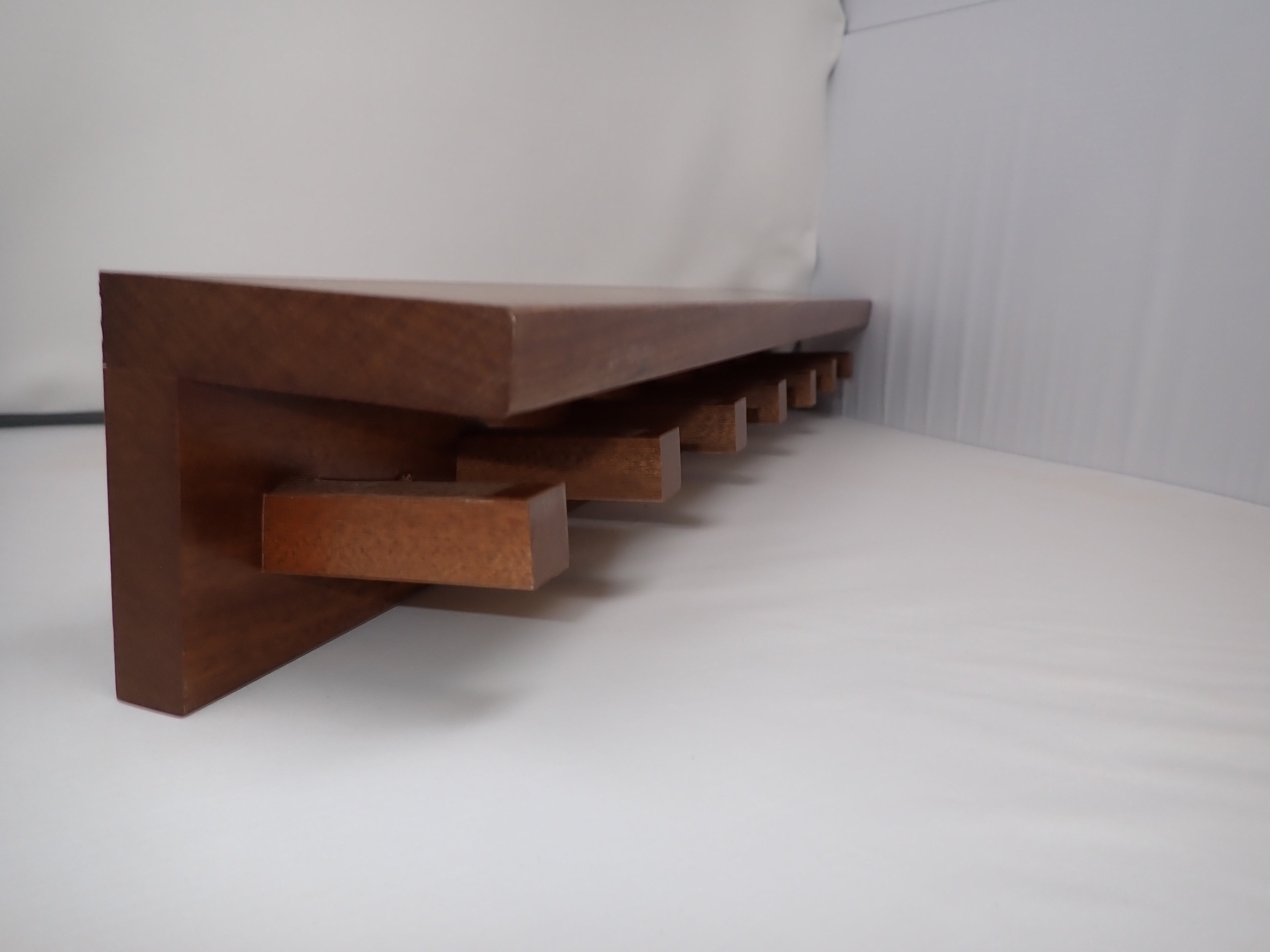 Ribbon Sawn Sapele Hanging Peg Shelf