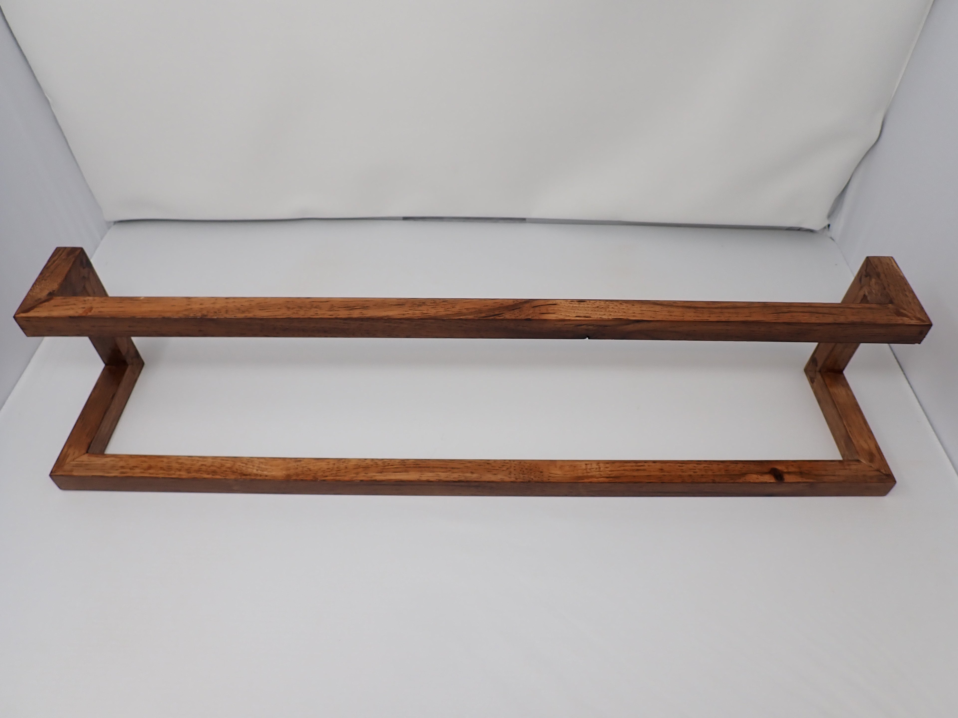 Rustic Hickory Two-Tier Towel Bar