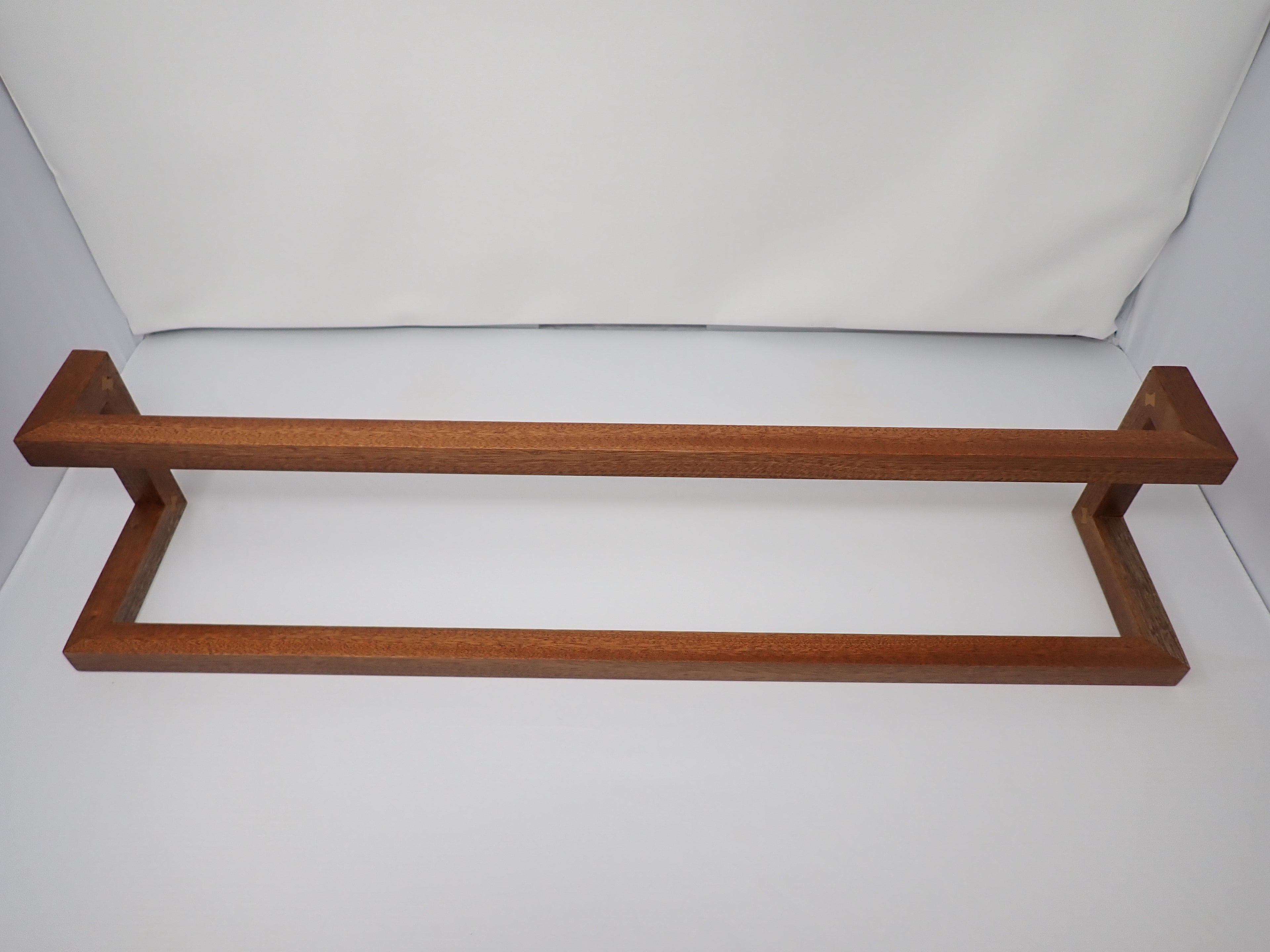 Ribbon Sawn Sapele Two-Tier Towel Bar