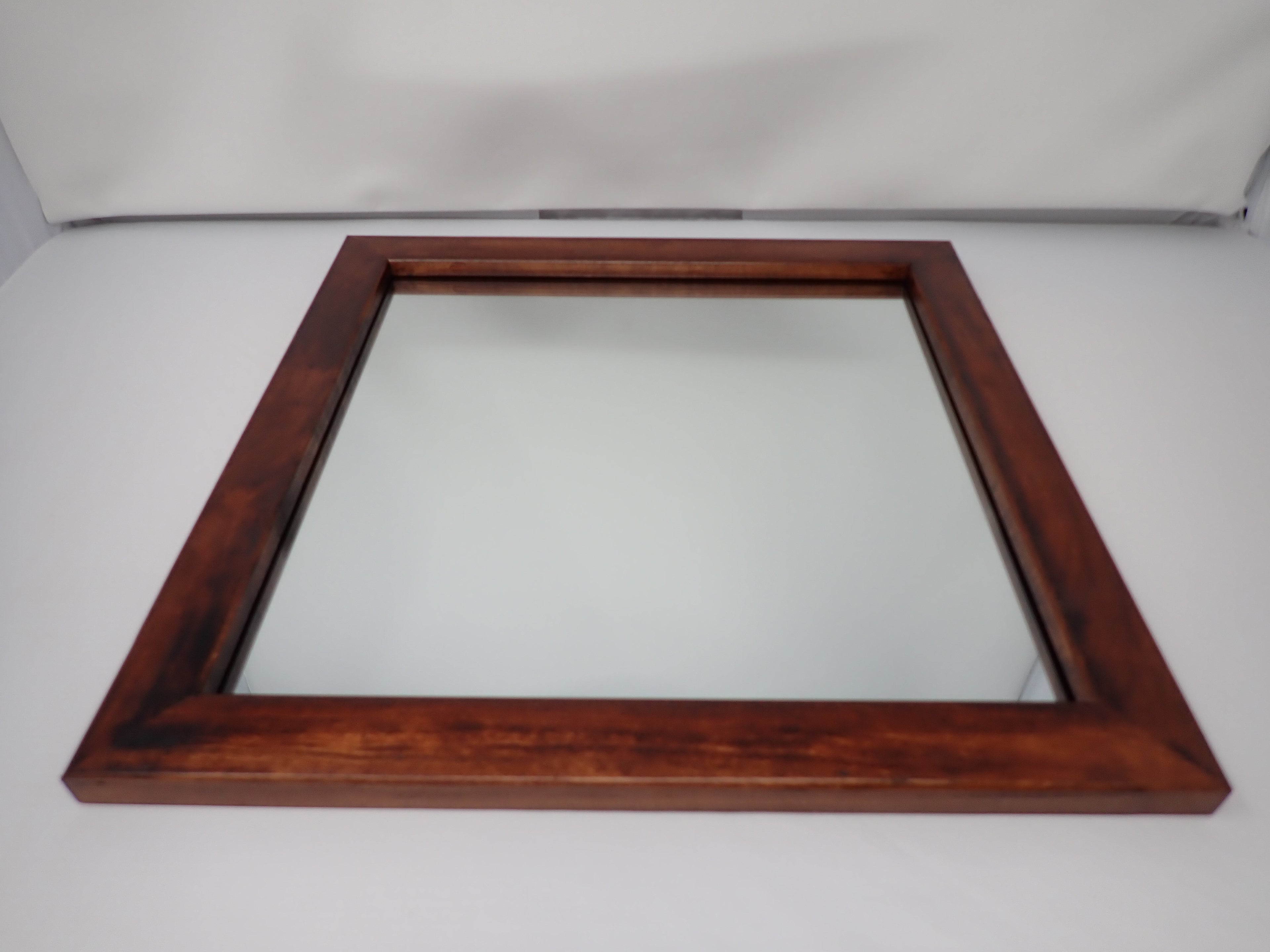 Mirror with Minimalist Cherry Frame