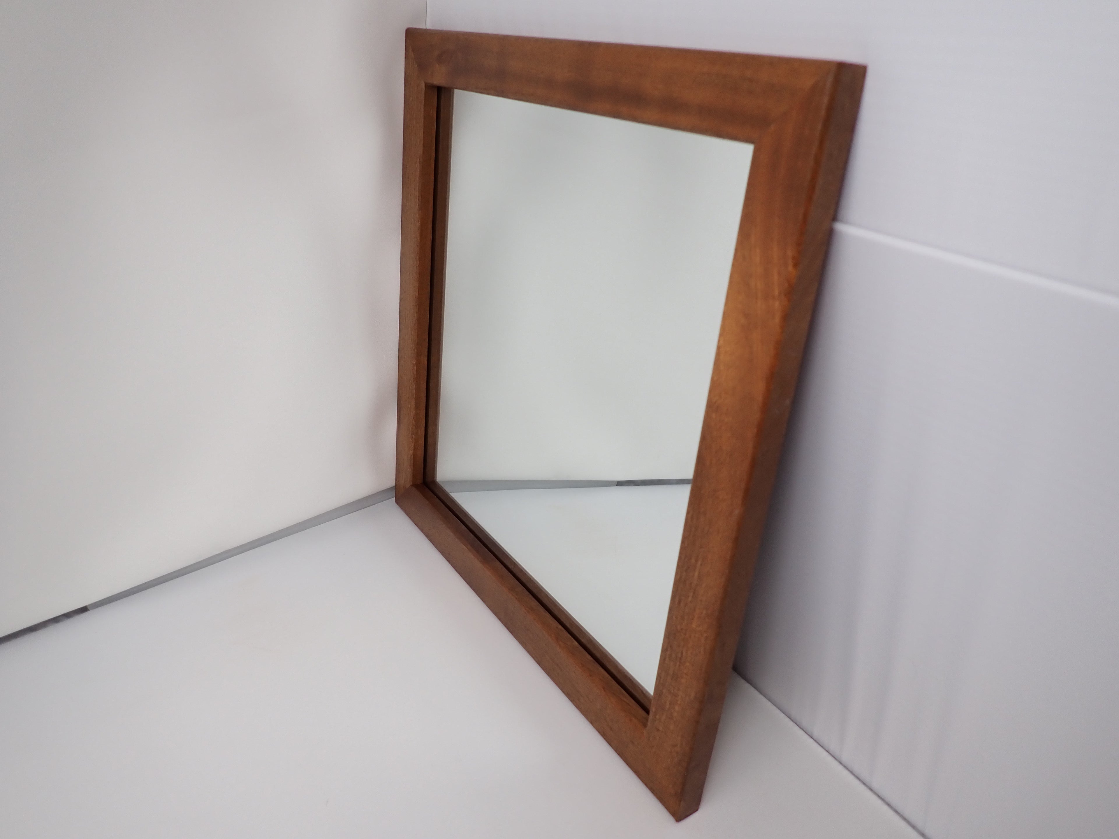 Mirror with Minimalist Ribbon Sawn Sapele Frame