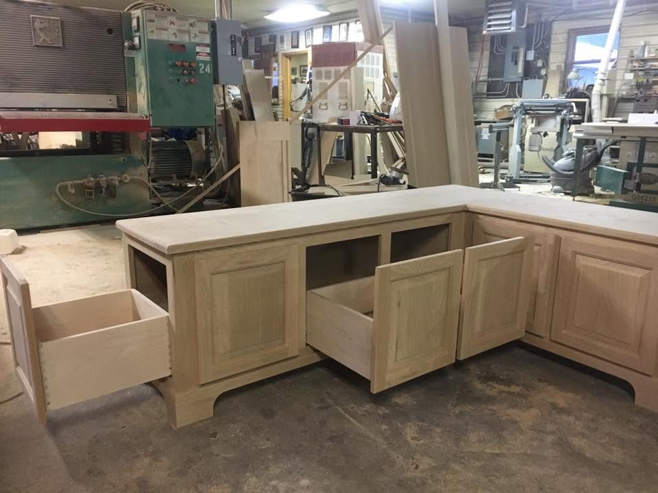 Red Oak Bench Seat with Drawers