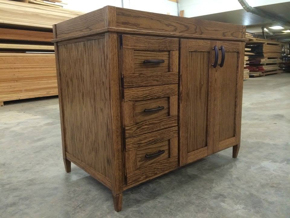 Perfect Brown Red Oak Vanity